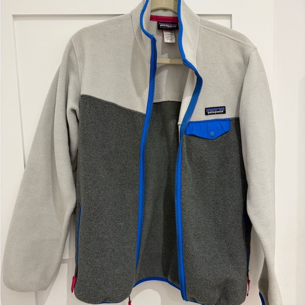 Patagonia Full Zip Color Block Polar Fleece Jacket
